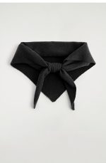 Unisex Cashmere Triangle Scarf In Black - Image 3