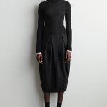 Wool Pleated Skirt Black