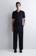Wool Slim Polo Navy - Image 2