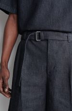 Denim Wide-Leg Shorts Blue - Image 3