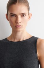 Wool Round-Neck Dress Gray - Image 3