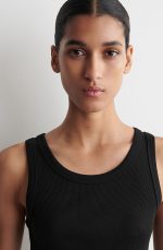 Cotton Slim Vest Black - Image 3