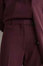 Wool Straight Pants Burgundy - Image 2