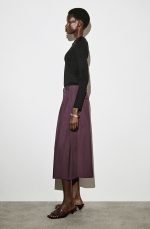 Cotton Pleated Pants Burgundy - Image 2