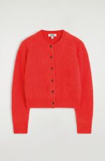 Round-Neck Cardigan Red - Image 4
