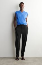 Merino V-Neck Vest Blue - Image 2