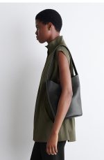 Leather Mini Tote Bag Black - Image 3