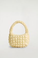 Quilted One-shoulder Mini Cloud Bag Light Yellow - Image 4