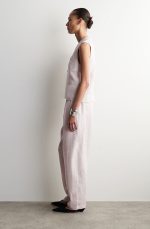 Linen Barrel Trousers Pink - Image 2