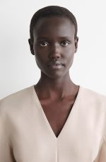 V-Neck Dress Beige - Image 3