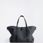 Wool Blend Medium-sized Commuter Bag Gray