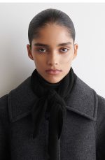 Unisex Cashmere Triangle Scarf In Black