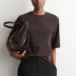 Cotton Round-Neck T-Shirt Brown