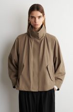 Mock-Neck Jacket Beige