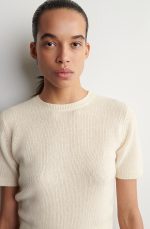 Cashmere Slim T-Shirt Cream - Image 3