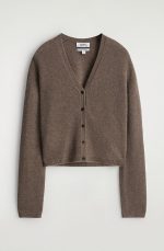 Cashmere V-Neck Cardigan Brown - Image 4