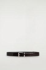 Double-sided Buckle Cow Leather Belt Black - Image 4