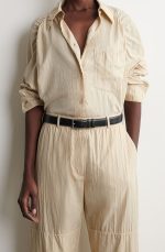 Black Topstitched Cow Leather Belt - Image 2