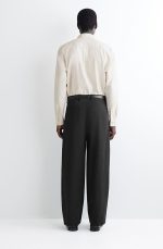 Cotton Wide-Leg Trousers Black - Image 2