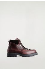 Grained Leather Trim Hiking Boots Brown - Image 4