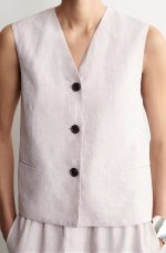 Linen Vest Pink - Image 3