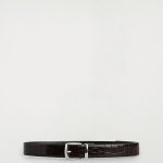 Double-sided Buckle Cow Leather Belt Black