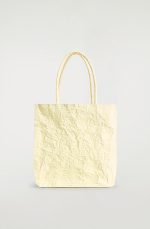 Drawstring Pleated Tote Bag Yellow