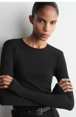 Cotton Slim Top Black - Image 3