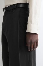 Cotton Wide-Leg Trousers Black - Image 3