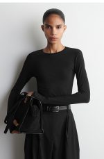 Cotton Slim Top Black
