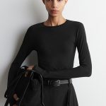 Cotton Slim Top Black