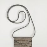 Imitation Crocodile Pattern Snap Leather Card Holder In Beig