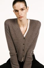Cashmere V-Neck Cardigan Brown - Image 2