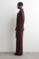 Wool Straight Pants Burgundy