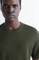 Wool Slim T-Shirt Green - Image 3