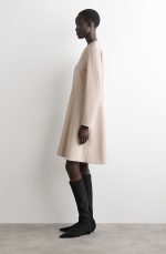 V-Neck Dress Beige - Image 2