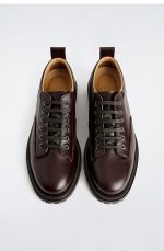 Thick-soled Leather Derby Shoes Brown