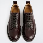 Thick-soled Leather Derby Shoes Brown