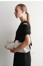 Leather Clutch Bag White - Image 2