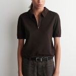 Polo-Collar Top Brown