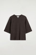 Cotton Round-Neck T-Shirt Brown - Image 4