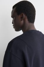 Cotton Round-Neck Shirt Navy - Image 3