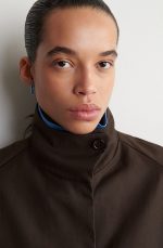 Mock-Neck Coat Brown - Image 3