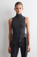 Wool Sleeveless Top Gray