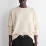 Loose-fitting Cotton Crew-neck Knitwear Cream Color