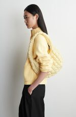 Quilted One-shoulder Mini Cloud Bag Light Yellow - Image 3