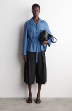 Cotton Pleated Pants Black