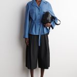 Cotton Pleated Pants Black