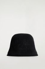 Hollow Knitted Fisherman Hat Black - Image 4