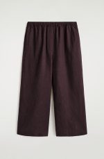 Linen Wide-Leg Pants Burgundy - Image 4